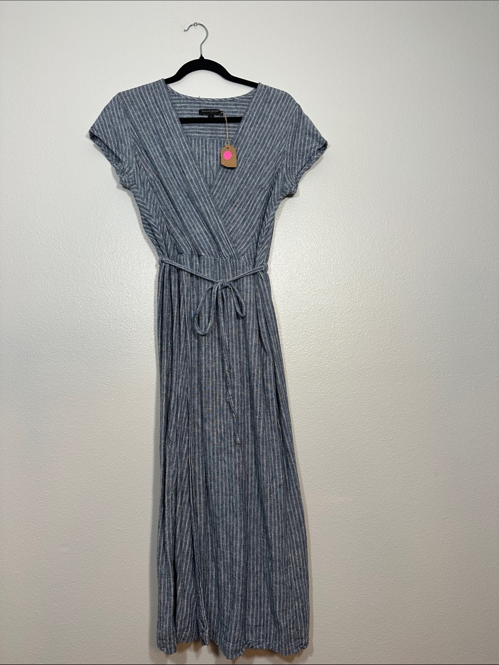 Banana Republic Blue Striped Wrap Maxi Dress with Tie Waist